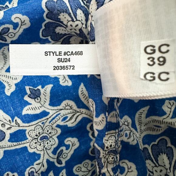 J. Crew Tiered Tie Front Floral Beach Dress NWT Size S Cobalt Blue - Picture 13 of 13